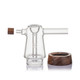 Mesa bubbler with 16 mm bowl, front carb, and lathed black walnut accents for retail cases