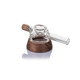 Base Camp hand pipe profile showing the long clear mouthpiece and rounded walnut foundation