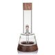 Tall MJ Arsenal Lookout water pipe with a glass chamber and lathed black walnut trim