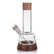 Borosilicate glass Lookout water pipe with black walnut accents and included downstem
