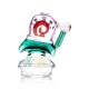 Three-quarter view of the 5.1" HEMPER Snail Puffco Peak glass top showing its compact profile