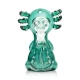 Hemper Axolotl glass water pipe displayed from an alternate angle to show its novelty silhouette