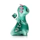 Green borosilicate glass axolotl bong displayed from the side to show its oversized animal shape