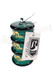 Teal 3.5" 6B Glass barrel bubbler with branded hang tag showing barrel profile and compact glass design.