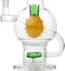 Close-up of the dual percolator system with pineapple centerpiece inside the glass chamber
