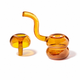 NWTN Bolla glass bubbler in Baltic Amber with matching removable bowl displayed beside the assembled bubbler.
