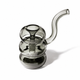 NWTN Bolla glass bubbler in Charcoal featuring a translucent smoke gray finish with a rounded double-chamber design.