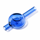 Lapis blue NWTN Bolla glass hand pipe displayed from an angled top view with a sculptural rounded borosilicate glass body.