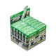 Angled HEMPER Natural Quick Hitters + Dugout display showing 12 individual retail boxes arranged for resale