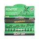 Open HEMPER Natural Brown combo pack showing king size papers above a row of ten clear glass tips