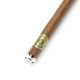 Close-up of brown HEMPER herbal roll showing branded band and reusable clear glass tip