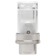 Front view of clear DaVinci EQ Quartz Crucible with textured metal retention ring and cylindrical connector