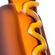 Close-up of raised yellow mustard swirl along the amber glass Glizzy hot dog hand pipe