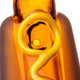 Close-up end view of Glizzy hot dog hand pipe with looping yellow mustard glass accent