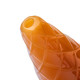 Close-up of orange waffle-cone end of ice cream glass hand pipe showing circular mouthpiece opening