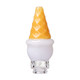 White ice cream cone Pivot top with glossy white body, golden textured cone and clear glass connector
