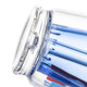 Close-up of clear glass base on Sip-N-Dip Peak top showing the opening and blue interior chamber