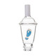 Front product view of clear Sip-N-Dip Pivot Top with frosted mouthpiece and blue-and-white graphic