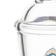 Close-up of clear glass rim and domed upper section on the Sip-N-Dip Pivot Top