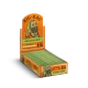 Open Zig-Zag Organic Hemp 1 1/4 retail carton with green paper packs arranged inside for counter display