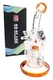 6B Glass Christmas water pipe beside branded retail box with orange accents, curved neck, bowl, and holiday graphics
