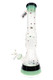 14.5" 6B Glass frosted space beaker with mint and black accents, tree perc, clear bowl, and branded hang tag