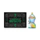 Hemper Medieval Knight glass bong beside black Medieval Knight retail box with green gothic artwork