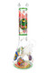 10" clear glass beaker water pipe with Festive Monster holiday decal, downstem and glass bowl