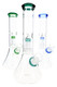 Assorted 11" clear glass beaker water pipes with dome matrix percs, ice pinches and colored glass accents