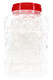 Clear storage jar filled with straight glass oil burner pipes and topped with a red screw-on lid