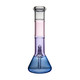 Rear view of BigFun! Sorbet tricolor glass bong showing purple neck, blue base and internal downstem