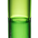 Close-up of green color transition along the neck of BigFun! Canopy tricolor glass bong