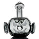 Front view of MJ Arsenal Bud-Sucker smoky glass hand pipe highlighting the glow-in-the-dark smiling face
