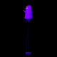 Angled UV view of MJ Arsenal Specter Pivot Top on a Puffco Pivot showing purple ghost body and green glowing eyes