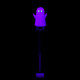 UV front view of MJ Arsenal Specter Pivot Top on a Puffco Pivot with purple ghost body and glowing green eyes