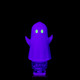 UV close-up of MJ Arsenal Specter Pivot Top with vivid purple ghost body, raised arms, and bright green glowing eyes