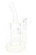 8.5" frosted 6B Glass water pipe with lotus pattern, curved neck and clear bowl for smoke shop glass displays.