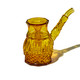 5" NWTN Highball Honeycomb glass bubbler with golden-yellow finish and diamond texture for smoke shop showcases.
