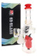 Red-accented 6B Glass frosted demon perc dab rig beside a branded box, with a clear bucket attachment pictured