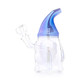 Rear view of Hemper Trippy Gnome glass water pipe showing the downstem through its iridescent clear body