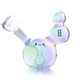 Front view of Hemper Bubble water pipe with smiling face, angled bowl and two-bubble neck.