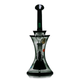 Front view of Hemper Cosmic XL with clear flower bowl, curved black mouthpiece and green H decal.