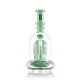 Front view of the Green Hemper Space Monster XL glass water pipe with matching bowl and clear chamber