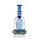 Front view of the Blue Hemper Space Monster XL glass water pipe with matching bowl and clear chamber