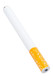 wholesale metal one-hitter bat with speckled orange filter tip, 3-inch length, angled white background shot.