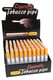 wholesale point-of-sale display box of speckled 3-inch metal cigarette bats ready for smoke shop counters.