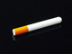 wholesale cigarette-style large metal bat pipe, side profile on reflective black surface, 3-inch length.