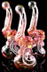 Large Pink Gold Fumed Sherlock Glass Bubbler - B0428