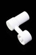 White ceramic sidecar domeless nail, 14.5/18.8 mm female, front three-quarter on black; smoke shop wholesale concentrate component.