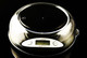Wholesale WeighMax W-2810 scale without bowl, black glass platform, backlit display, compact head-shop supply side view